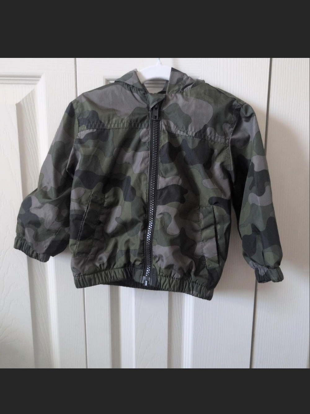 Baby Camo Hooded Windbreaker Jacket - Green